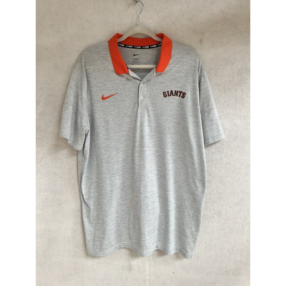 SAN FRANCISCO GIANTS Nike BSBL MENS GRAY POLO SHIRT SIZE XL BASEBALL GOLF